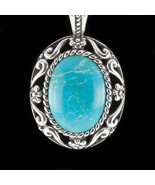 Carolyn Pollack Sterling Silver Oval Turquoise Pendant 7.2gr - $2,900.55 MXN