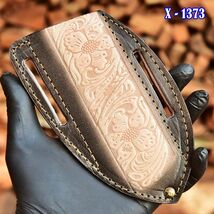 Hand Engraved Black Leather Sheath For Fixed Blade Knife Up To 5” Blade - $12.46