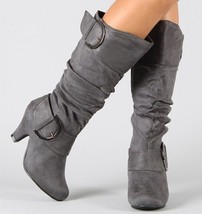 Lloprost ke Large Size 43 Knee High Boots Women Autumn Faux Suede Buckle Fashion - £58.99 GBP