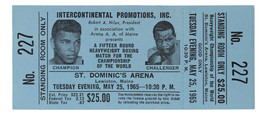 1965 Muhammad Ali Contre Sonny Liston Fantôme Punch Boxe Match Bleu Full Billet - £386.03 GBP
