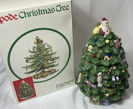 Spode Christmas Tree  Cookie Jar 13&quot; Great Condition Hand Painted w Original Box - £36.90 GBP