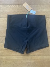 * NWT target kona sol solid black high waist coverage swim boy shorts xs... - $14.85