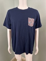 Men&#39;s Tailor Vintage Stretch S/S Navy Blue Pocket Lifesavers T-Shirt Sz Large - £17.91 GBP