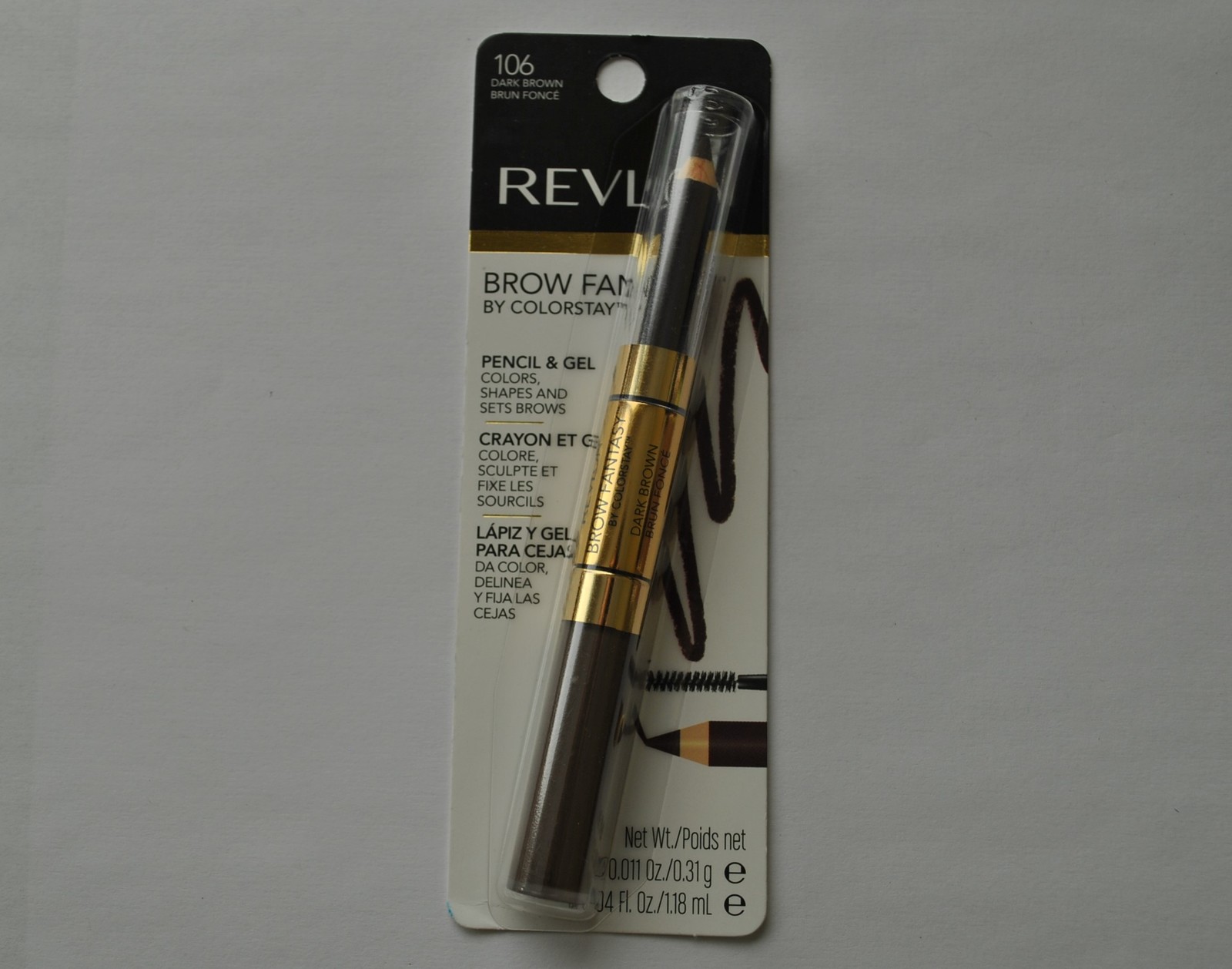 Revlon Colorstay Brow Fantasy Pencil & Gel - 106 Dark Brown (Pack of 1) - $19.99