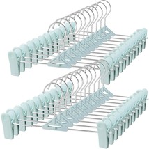 Pants Hangers With Clips - 30 Pack Stackable Plastic Clip Pant Hangers F... - £31.41 GBP