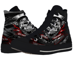 Dark Skull Bikers Affordable Canvas Casual Shoes - $39.47+