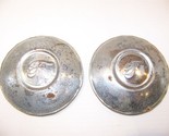 FORD MODEL A HUBCAPS DUST COVERS OEM PAIR F LOGO 4 1/8&quot; - £43.00 GBP