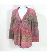 Kim Rogers Women&#39;s One Button Cardigan Pink, Lavendar, Gray, Tan Size Large - $17.64 CAD