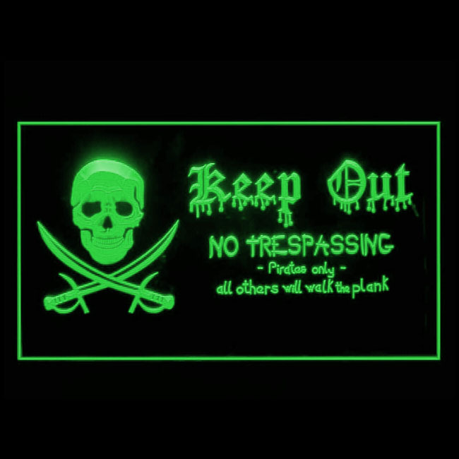 120080B Pirates Keep Out Trespassing Not Allow Must Not Privacy LED Ligh... - $21.99
