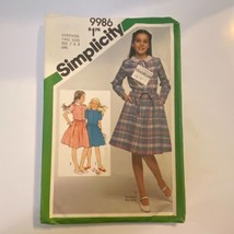 Simplicity 9986 Sewing Pattern Size 8 Bust 27 Pullover Dress 1981 Girls ... - $7.87