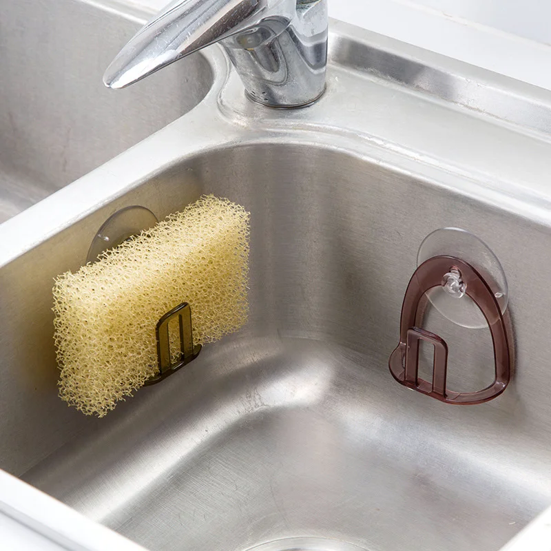 House Home Sink Sponge Holder Portable Plastic Sink Drain Drying Rack with Sucti - £19.98 GBP