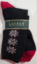 Lauren Ralph Lauren Womens Socks Angora 1 Pack Black Red Snowflake Trous... - $25.98 CAD