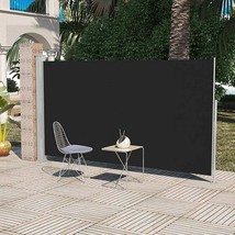  Side Awning Black Steel 63 x 118.1 in Retractable Patio Awning - $2,706.11 MXN