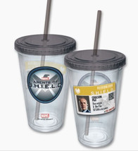 Agents of S.H.I.E.L.D. Logo &amp; Coulson Badge 16 oz Acrylic Travel Cup wit... - £9.28 GBP