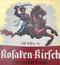 VTG Kosaken Kirsch Brandy Liquor Spirit Bottle Label Germany 4x4.75 - £14.92 GBP