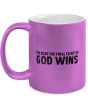Religious Mugs I&#39;ve Read The Ending God Wins Pink-M-Mug  - £14.86 GBP