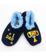 Snoozies Men&#39;s #1 DAD Slippers Medium  9/10 Navy Blue Non Skid Soles - $236.18 MXN