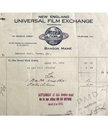 Universal Films Exchange 1915 WW2 Era Invoice Center Theater Maine DWEE3... - €34,10 EUR