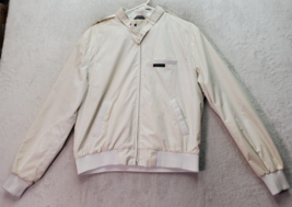 Members Only Bomber Jacket Mens Size 44 Off White Lined Long Sleeve Full... - $27.68