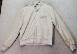 Members Only Bomber Jacket Mens Size 44 Off White Lined Long Sleeve Full Zipper - £21.93 GBP