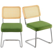 VEVOR Rattan Dining Chairs Set of 2, Mid Century Modern Dining Chair, Upholstere - £137.72 GBP