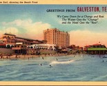 Beach Front Greetings from Galveston Texas Postcard PC3 - $4.99
