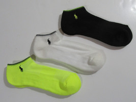 Polo Ralph Lauren Mens Technical Sport Low Cut Socks Yellow Black White ... - $21.99