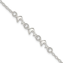 Silver 3 Dolphins Anklet QG423 - $47.75