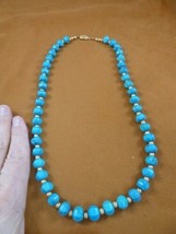 (v326-161) 21&quot; long chunky Chinese turquoise beaded gemstone Necklace JEWELRY - £66.27 GBP