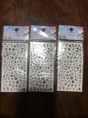 Set of 3 Peanuts X Wet n Wild Ha Ha Ha Ho Ho Ho Christmas Nail Stickers Sheets - £14.93 GBP