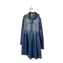 Justice GIrls Size 12 Chambray Denim Jean Dress Knee Length Embellished ... - $12.87