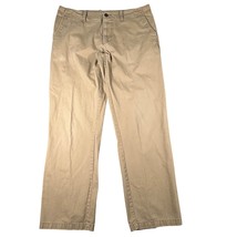 Old Navy Mens 36x34 Broken-In Straight Toasty Khaki Pants Pockets Flat Front - £17.00 GBP