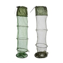 5 Layers Collapsible Long Fishing Net Cage Shrimp Minnow Fishing Bait Trap Dip N - £68.50 GBP
