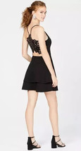 B Darlin Junior&#39;s Lace Back Fit &amp; Flare Dress Black Size 1-2 Lace racerb... - $23.36