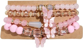 4Pcs Set Bohemian Butterfly Crystal Bracelets - £19.72 GBP