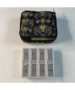 Quilted Fabric Pill Box Cover w/ Separating Pill Box 4”x3.25” - €8,56 EUR