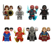 8 Pcs/Set The Flash Supergirl Zod Wonder Woman Cyborg Building Blocks Minifigure - £13.53 GBP