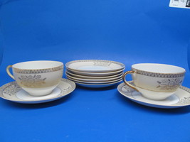Chikaramachi Japan Vintage Set Of 2 Cups And 8 Saucers CHK3 Pattern Gold Trim GC - £43.81 GBP