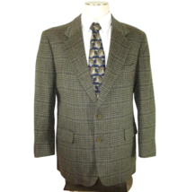 Mark Shale Sport Coat 100% Camel Hair Gray Plaid Jacket Blazer Mens Size... - $31.68