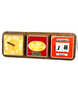 Vintage Dr. Pepper Wall Clock Plastic Woodgrain Calendar Gas Station  28... - £63.11 GBP