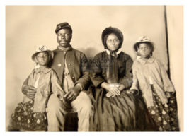 African American Civil War Soldier And His Family 5X7 Photo - £6.65 GBP