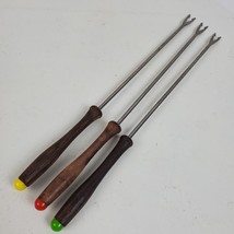 Vintage 1990s Cooking Skewers w/ Wood Handles 10 Inch SET OF 3 - £13.44 GBP