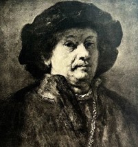 Rembrandt 1944 Van Rijn Self Portrait Gravure Style Phaidon Print DWU10 - £79.92 GBP