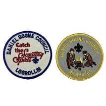 Vtg 1990s BSA Boy Scouts Daniel Boone Council Patch Lot of 2 Logrollin Recruiter - £8.80 GBP