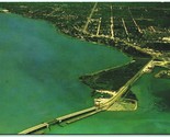 Aerial View Lemon Bay Bridge Englewood Florida FL UNP Chrome Postcard H6 - $2.92