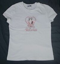 LIMITED TOO GIRLS SIZE SMALL S 7 8 WHITE BALLERINA KITTY CAT TOP SHIRT  - $7.91