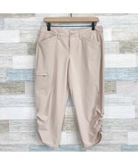 Eddie Bauer Ruched Hem Capri Hiking Pants Beige Mid Rise Stretch Casual ... - $34.64
