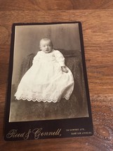 1890s Cabinet Card  1 Year Old Baby Girl Portrait Reed Connell E. LA California - £4.73 GBP