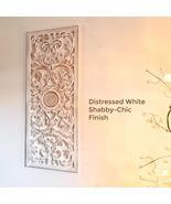 Carved Wooden Wall Art - Decorative Mandala Distressed Long Panel Headbo... - €172,83 EUR