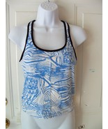 REEBOK HYDRA MOVE LIGHT BLUE RACERBACK BRA TANK BLACK SIZE M WOMEN&#39;S EUC - £12.02 GBP